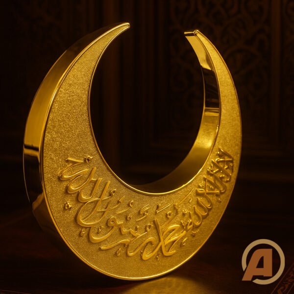 هلال معدني باللون الذهبي